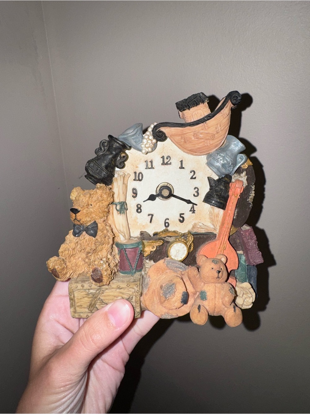 Artisan Flair Antique Teddy Collection Analog Quartz Battery Desk Clock